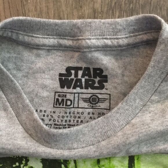 Men’s grey Star Wars r2 d2 c3PO gray block print t shirt M - Picture 2 of 3